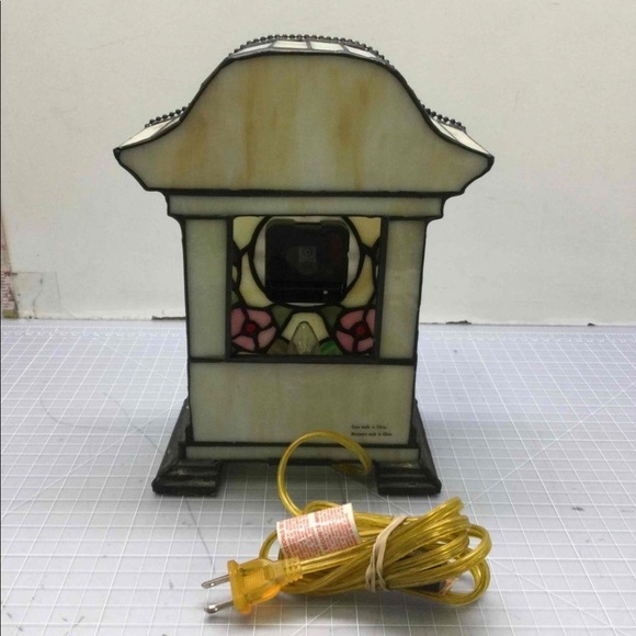 authentic Dale Tiffany Table Lamp Clock - Picture 2 of 6